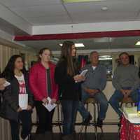 <p>Assemblyman David Buchwald, far right, in Harrison on Wednesday evening with veterans and Byram Hills youngsters. The White Plains Democrat says he treats his state legislature job as &quot;full time.&quot;</p>