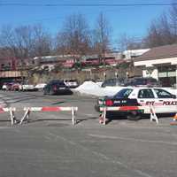 <p>Police activity Friday morning at the Rye train station.</p>