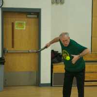 <p>Pickleball combines elements of badminton, tennis, and table tennis.</p>