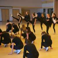 <p>The Ridgefield High School Dance Team practices at the Ridgefield Recreation Center. </p>