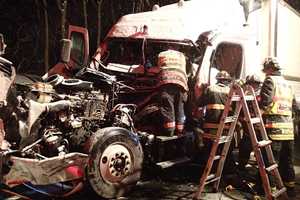 Firefighters Free Driver From Tractor-Trailer Crash On I-95 in Westport