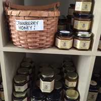 <p>There&#x27;s lots of honey and other items for sale at Red Bee Honey.</p>