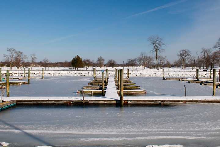 Coldest Month On Record Freezes The Landscape At Stamford's Cove Island