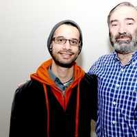 <p>Camillo Santomero, right, and German Serna helped reunite a Purple Heart medallion with the family of a World War II veteran. The medal was found in boxes from a pawn shop in Danbury.</p>