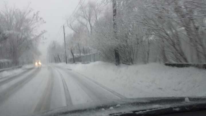 A look at road conditions in Yonkers Thursday morning.