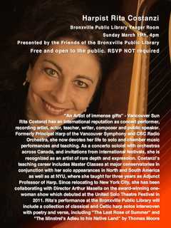 Bronxville Library Presents Harpist Rita Costanzi