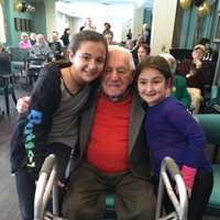 <p>Benjamin Vinokur with his great-granddaughters, Molly and Charlotte.</p>