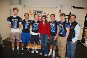 Darien Football Players Challenge Brien McMahon In 'Lifting Grace'