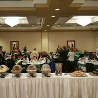 <p>The buffet is spread out at the Bridgeport Holiday Inn. </p>