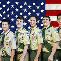 <p>The new Eastchester Eagle Scouts.</p>