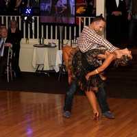 <p>Star dancer, Steve Simmons dances a Salsa with pro partner Anastasia Zhitova.</p>