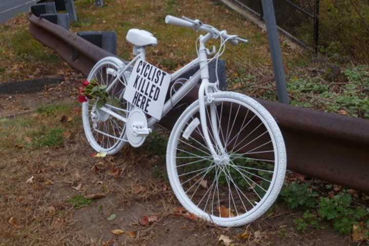 A bike was placed at the intersection where Weston&#x27;s Thomas Steinert-Threlkeld was killed in Bethel. He died in an accident that involved two vehicles on Oct. 20, 2013.