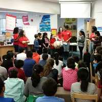 <p>The HEART group talks to students at Brookside Elementary in Norwalk.</p>