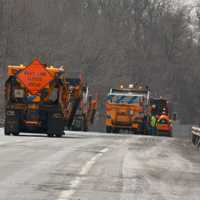 <p>State Department of Transportation (DOT) workers on Interstate 684, at the end of the traffic jam and in Katonah.</p>