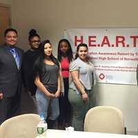 <p>The students and facilitators of HEART, a group at Brien McMahon High School in Norwalk dedicated to teaching kids about substance abuse and healthy living. </p>