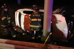 Car Rollover On I-95 In Fairfield Requires Complicated Extractions