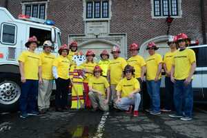Cos Cob Fire Police Patrol Wear Yellow For 'Bubble Boy' Seth Lane