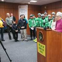 <p>Wyman talks common sense gun laws to room filled with supporters.</p>