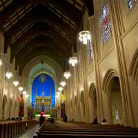 <p>Interior of St. Mary&#x27;s Church on Palm Sunday.</p>