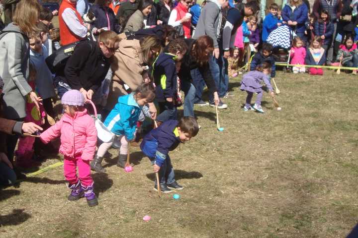 Fairfield's Pequot Library Celebrates Easter Early With Egg Roll