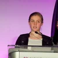 <p>Student Corinne Wilklow of Fairfield speaks.</p>