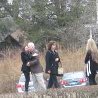 <p>Mourners gather at a wake for Lacey Carr. </p>