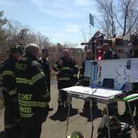 <p>On-duty personnel train in all aspects of firefighting in the Monday exercise. </p>