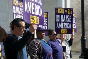 Labor Unions, Community Groups Rally In Danbury For Higher Wages