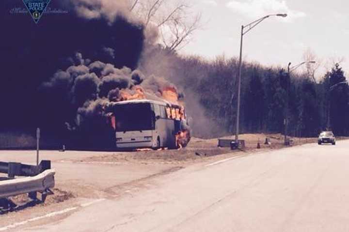Bus Carrying UConn Students Catches Fire On Mass Turnpike, No Injuries