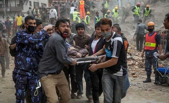 More than 2,400 people were killed in Katmandu after a massive earthquake hit Nepal on Saturday. 