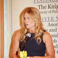 <p>Mariel Hemingway talks at the luncheon.</p>