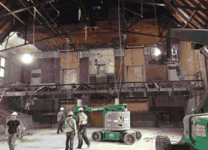 Construction is well underway at the Bronxville High School auditorium. 