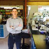 <p>Thomas Daniels in the lab at Fordham&#x27;s Louis Calder Center in Armonk.</p>