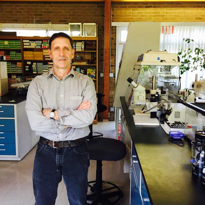 Thomas Daniels in the lab at Fordham&#x27;s Louis Calder Center in Armonk.