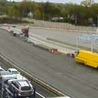 <p>A look at delays on the southbound Tappan Zee Bridge span near the toll barrier.</p>