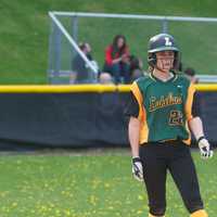 <p>Lakeland&#x27;s Cameron Lischinsky on second, after cracking a three-run double. </p>