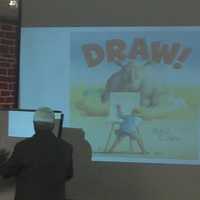 <p>Author and illustrator Raúl Colón presents his wordless book &quot;DRAW!&quot; at The Chapel School.</p>