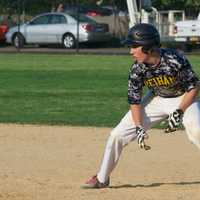 <p>Pelham&#x27;s Will Fesjian leads off first.</p>