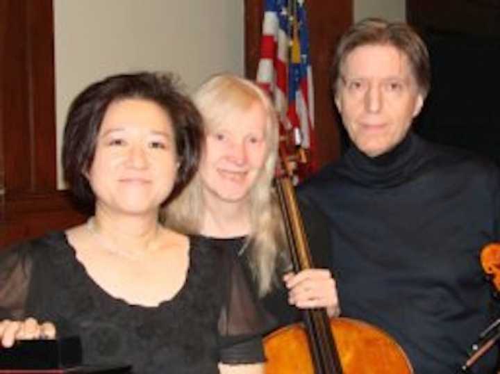 From left, pianist Kyong Hee Cho, cellist Lois Errante, and violinist Richard Errante will be performing in a free concert Saturday.