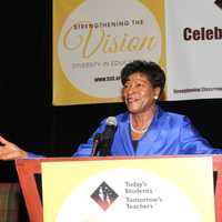 <p>Bettye Perkins Sseaking at TSTT 20th Anniversary Recognition Breakfast.</p>