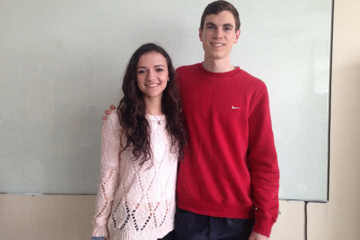 Ridgefield students Jennifer Schwartz and John Diorio.