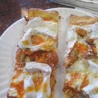 <p>Three Boys&#x27; famed Buffalo chicken pizza.</p>