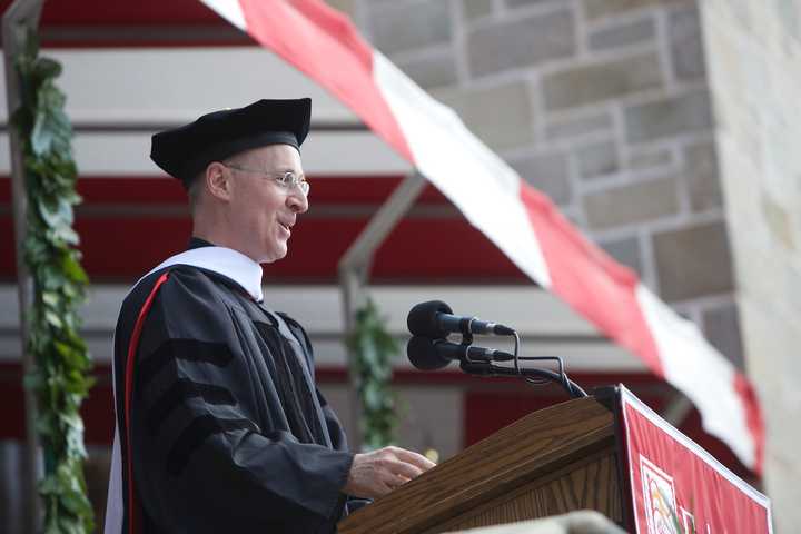 The Rev. James Martin speaks at Fairfield University&#x27;s commencement ceremony Sunday.