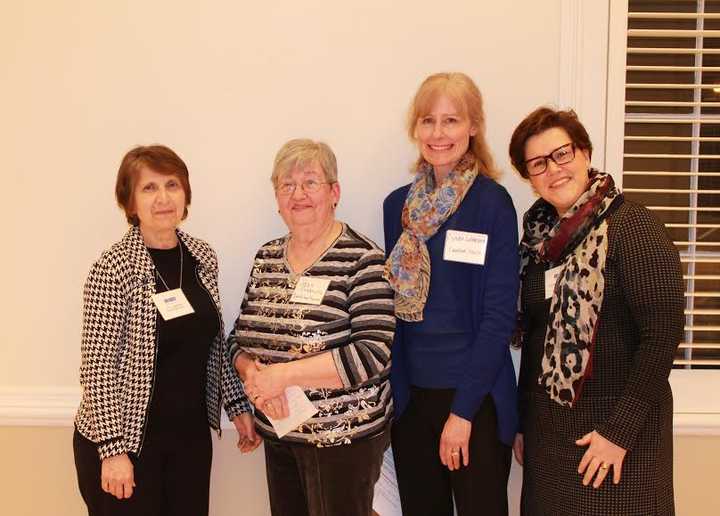 Members of the Westport Young Woman&#x27;s League and Caroline House after the league awarded its Super Grant to the education center.