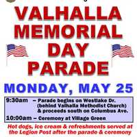 <p>Hot dogs, ice cream and more will be served following Valhalla&#x27;s Memorial Day Parade.</p>