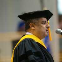 <p>Uday Sukhatme, Provost and Executive VP for Academic Affairs, speaks at Tuesday&#x27;s ceremony. </p>