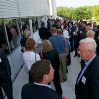 <p>The crowd on the deck at BCW Grand Opening. </p>