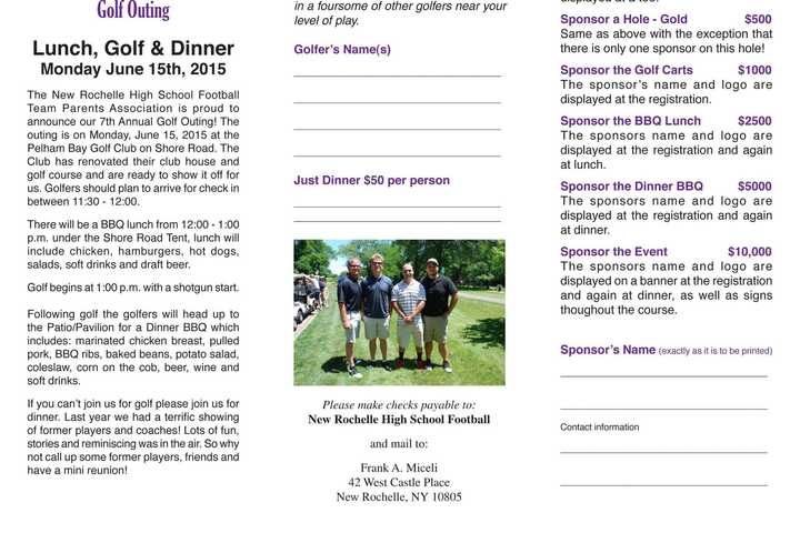 New Rochelle Huguenots Football To Have Golf Outing