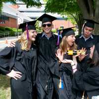 <p>Students have fun just before Thursday&#x27;s graduation ceremonies at Norwalk Community College. </p>