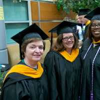 <p>Students, faculty and dignitaries gather at a pre-ceremony reception.</p>